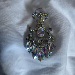 Vintage Dazzling Silver and Iridescent Crystal charm